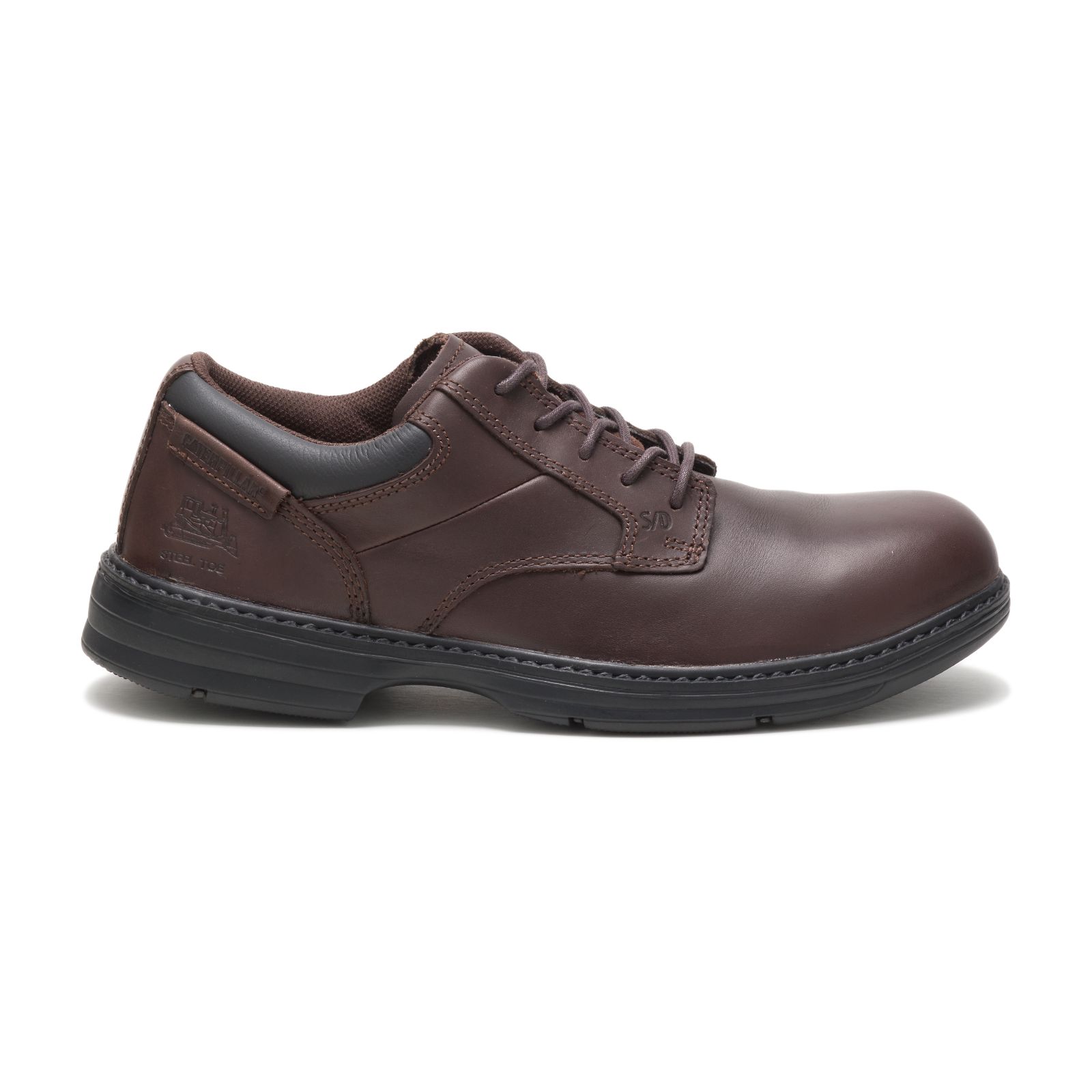 Caterpillar Oversee Steel Toe - Mens Steel Toe Shoes - Dark Brown - NZ (570YZUABE)